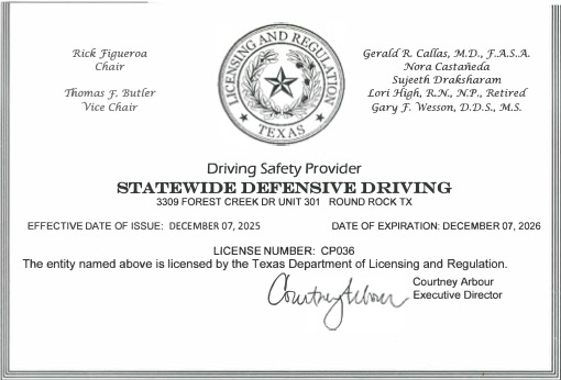 Dec 2025 Statewide License